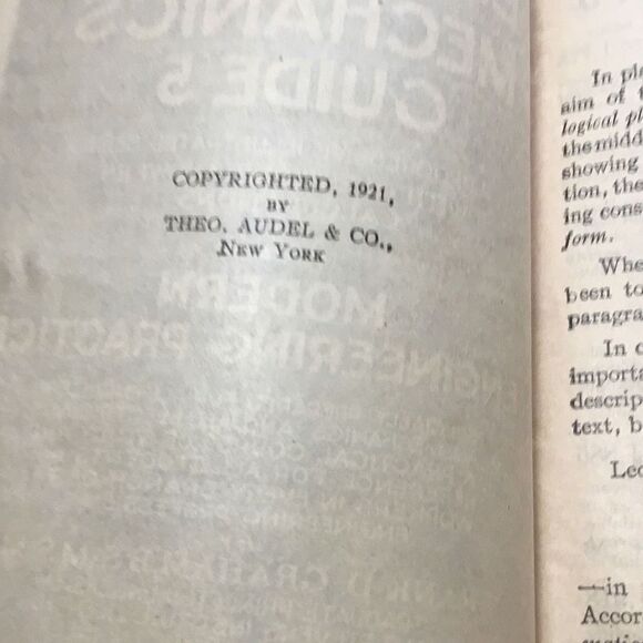 Audels engineering and mechanics guide 5 copyright, 1821  - Picture 3 of 4